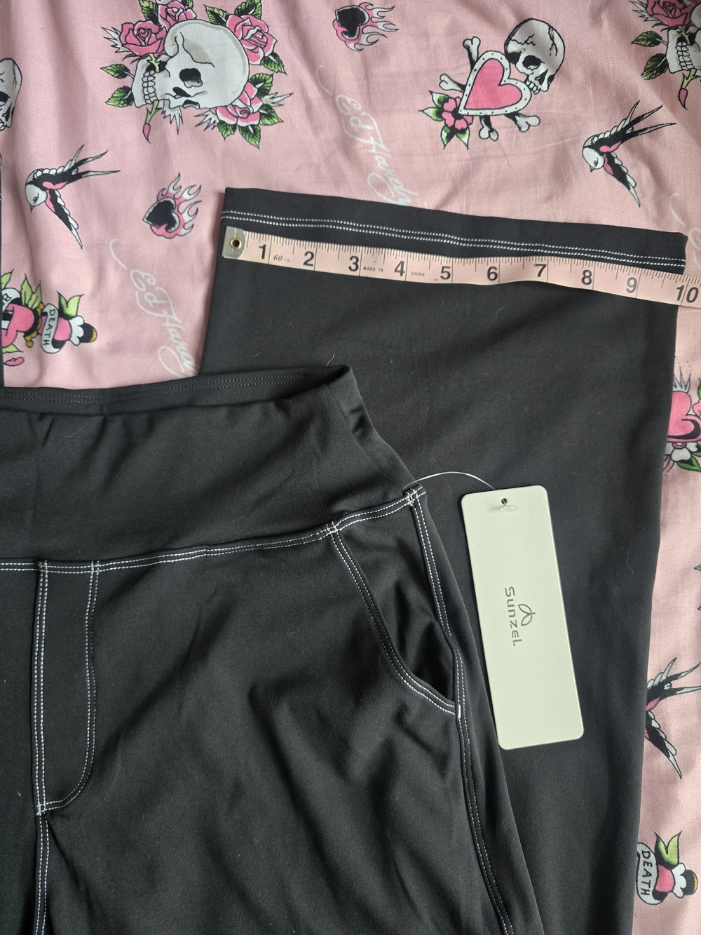 Sunzel High-Waist Black Flare Leggings - Picture 3 of 5